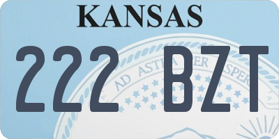 KS license plate 222BZT