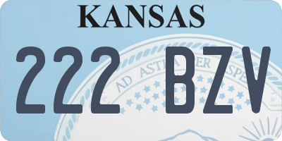 KS license plate 222BZV