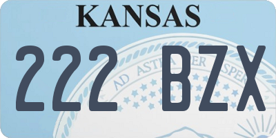 KS license plate 222BZX