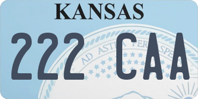 KS license plate 222CAA