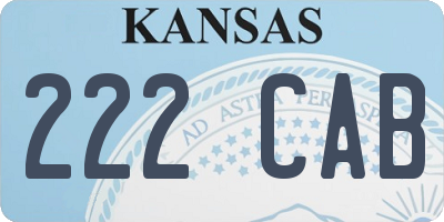 KS license plate 222CAB