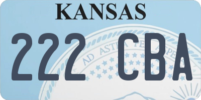 KS license plate 222CBA