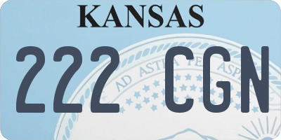 KS license plate 222CGN
