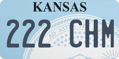 KS license plate 222CHM