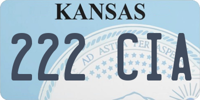 KS license plate 222CIA