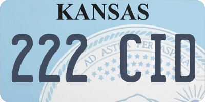 KS license plate 222CID