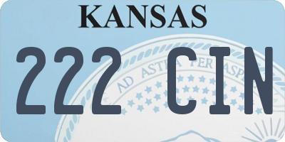 KS license plate 222CIN