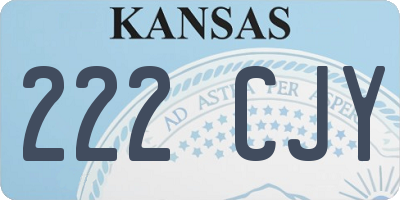 KS license plate 222CJY