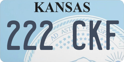 KS license plate 222CKF