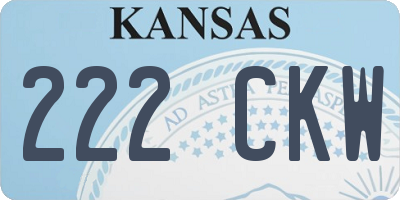 KS license plate 222CKW