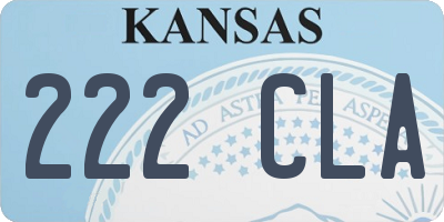 KS license plate 222CLA