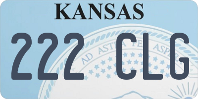 KS license plate 222CLG