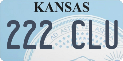 KS license plate 222CLU