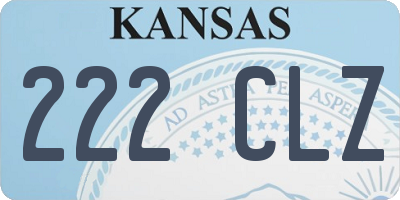 KS license plate 222CLZ