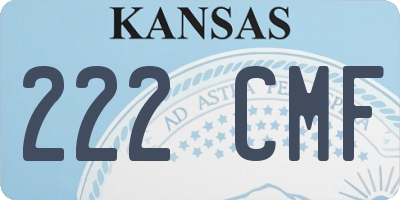 KS license plate 222CMF