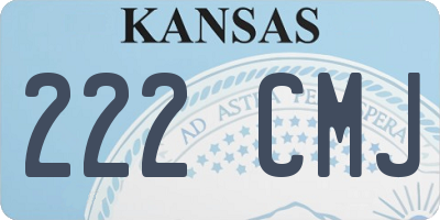 KS license plate 222CMJ
