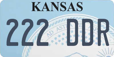 KS license plate 222DDR