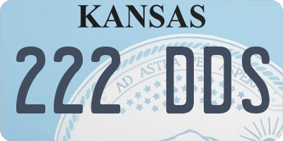 KS license plate 222DDS