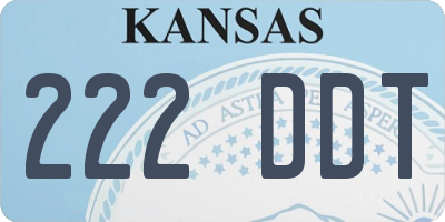 KS license plate 222DDT