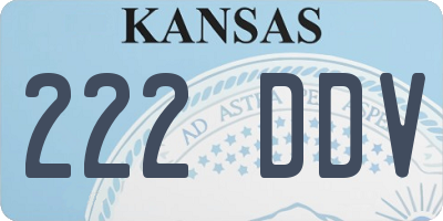 KS license plate 222DDV