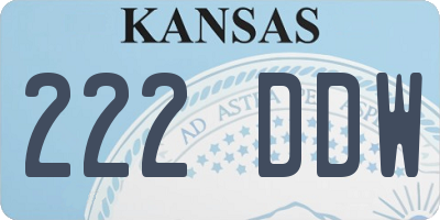 KS license plate 222DDW