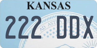 KS license plate 222DDX