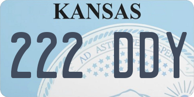 KS license plate 222DDY