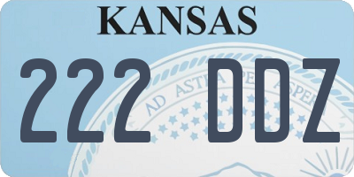 KS license plate 222DDZ