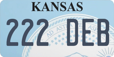 KS license plate 222DEB