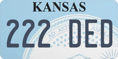 KS license plate 222DED