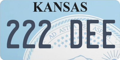 KS license plate 222DEE