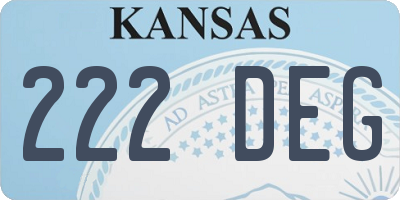 KS license plate 222DEG