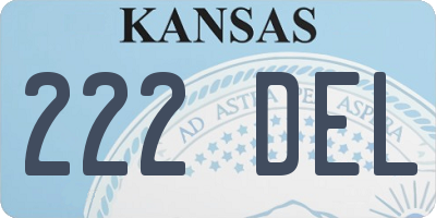KS license plate 222DEL