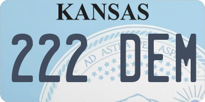 KS license plate 222DEM
