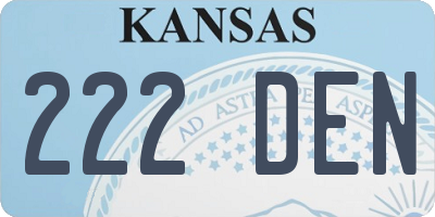 KS license plate 222DEN