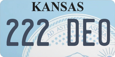 KS license plate 222DEO