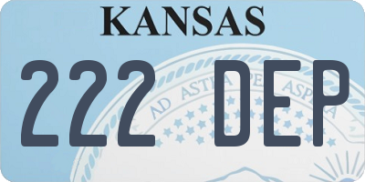 KS license plate 222DEP