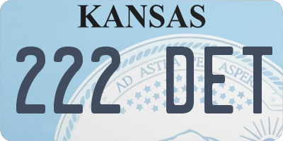 KS license plate 222DET