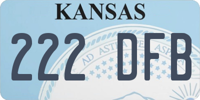 KS license plate 222DFB