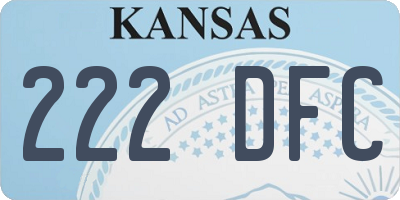 KS license plate 222DFC