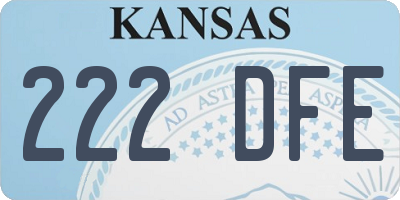 KS license plate 222DFE