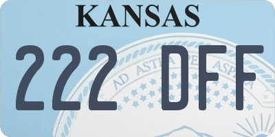 KS license plate 222DFF