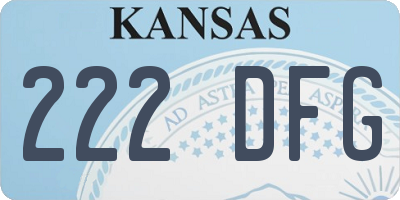 KS license plate 222DFG