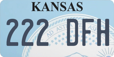 KS license plate 222DFH