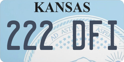 KS license plate 222DFI