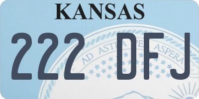 KS license plate 222DFJ