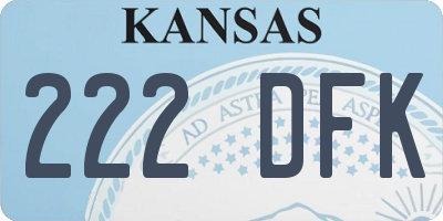KS license plate 222DFK