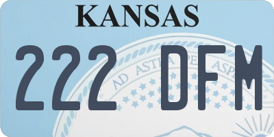 KS license plate 222DFM