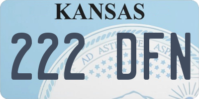 KS license plate 222DFN