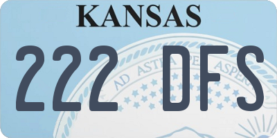 KS license plate 222DFS